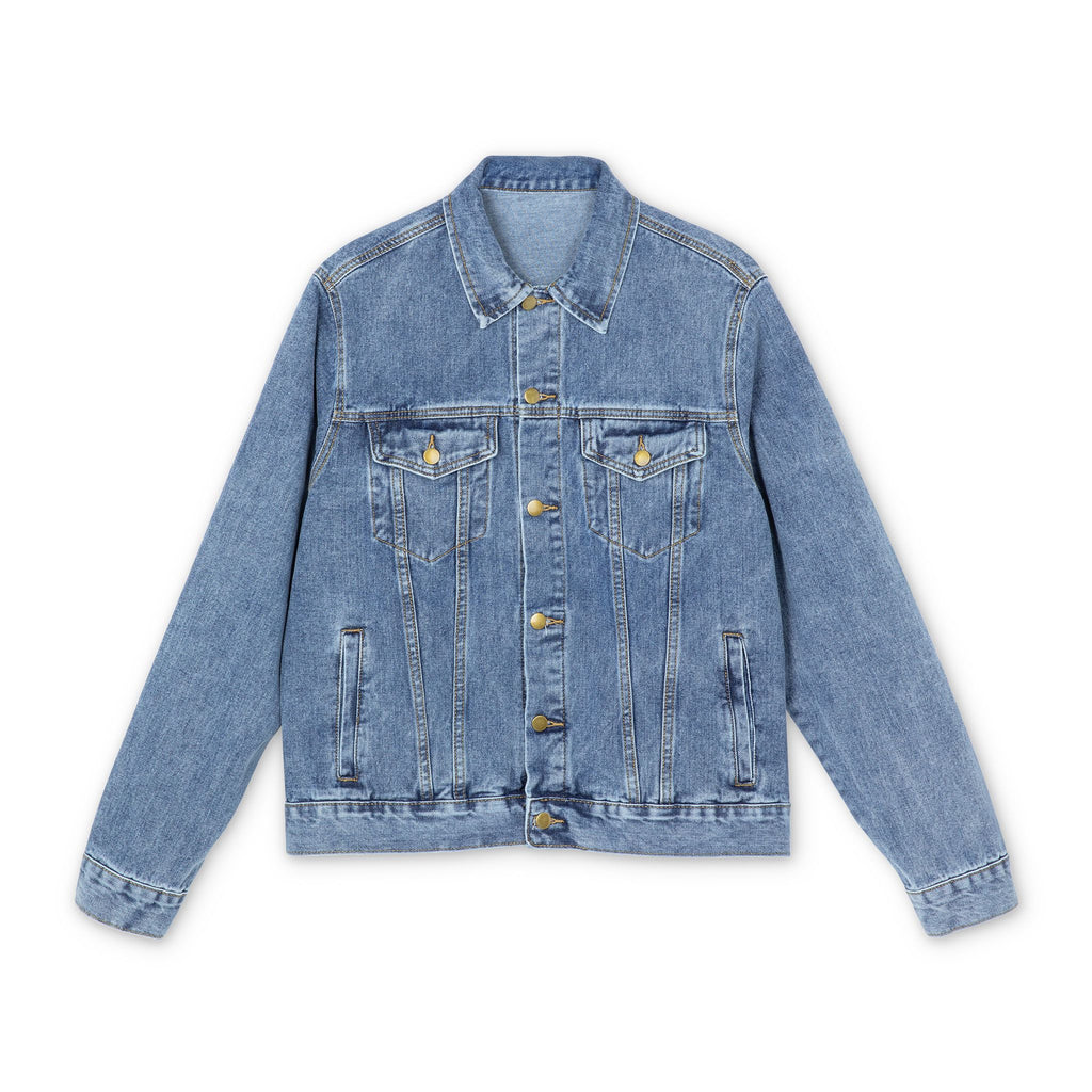 Denim Jacket — 'Mwecheche' Cartoon Back Graphic Men’s Jean Jacket