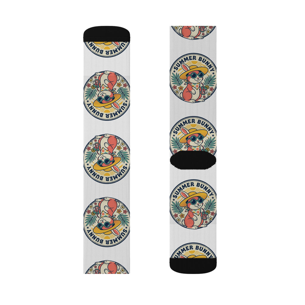 Summer Vibes Sublimation Socks — Sunny Beach Badge Pattern