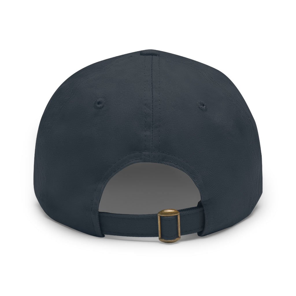 Ndovu Embroidered Gold Elephant Leather Patch Dad Hat