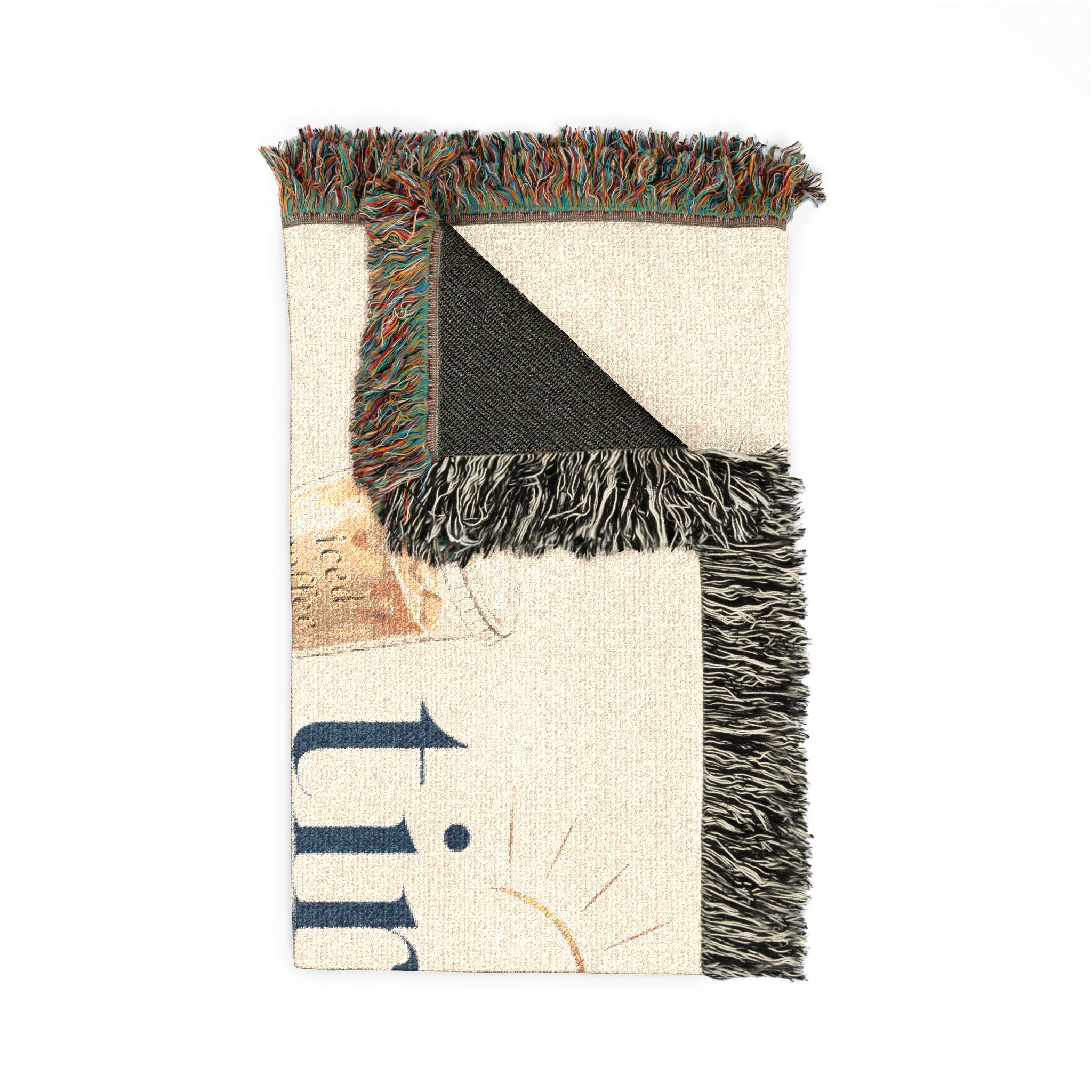 Tired But Tanned Woven Blanket — Beach Quote Throw Blanket