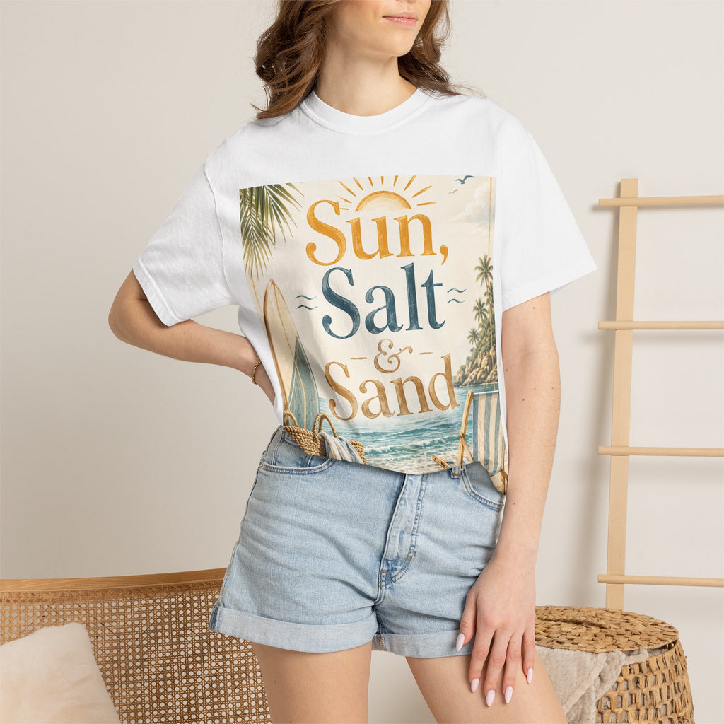 Sun, Salt & Sand Beach T-Shirt — Vintage Coastal Vacation Tee