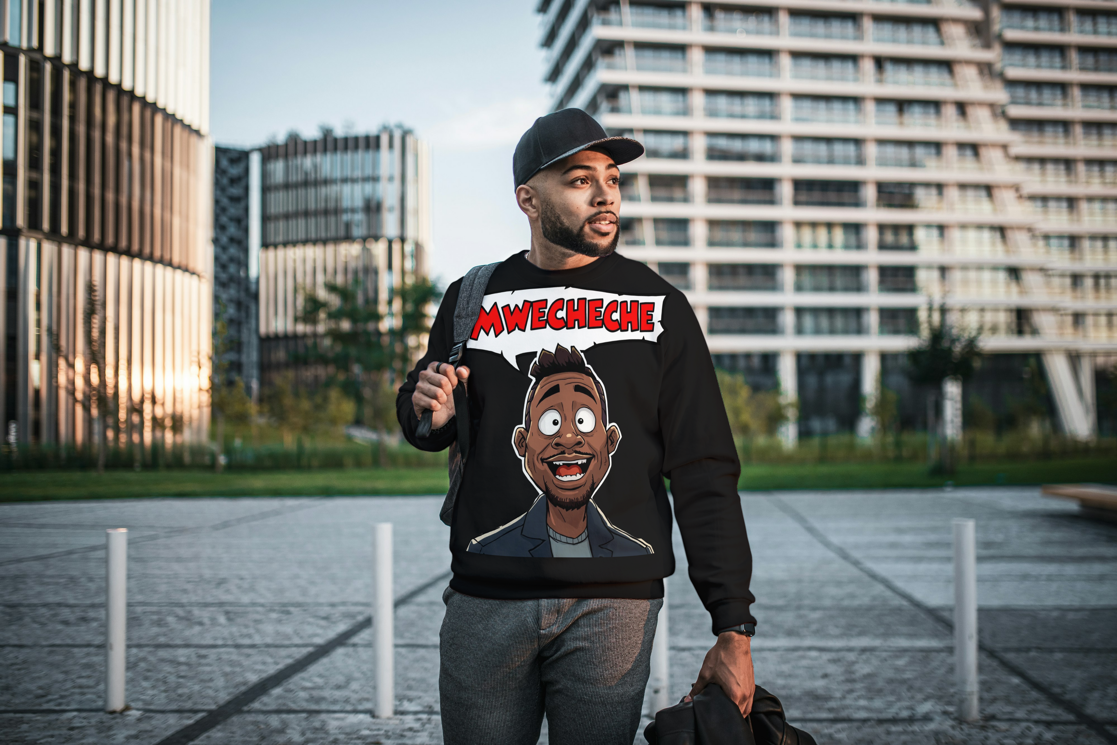 Crewneck Sweatshirt — Mwecheche Cartoon Graphic Pullover