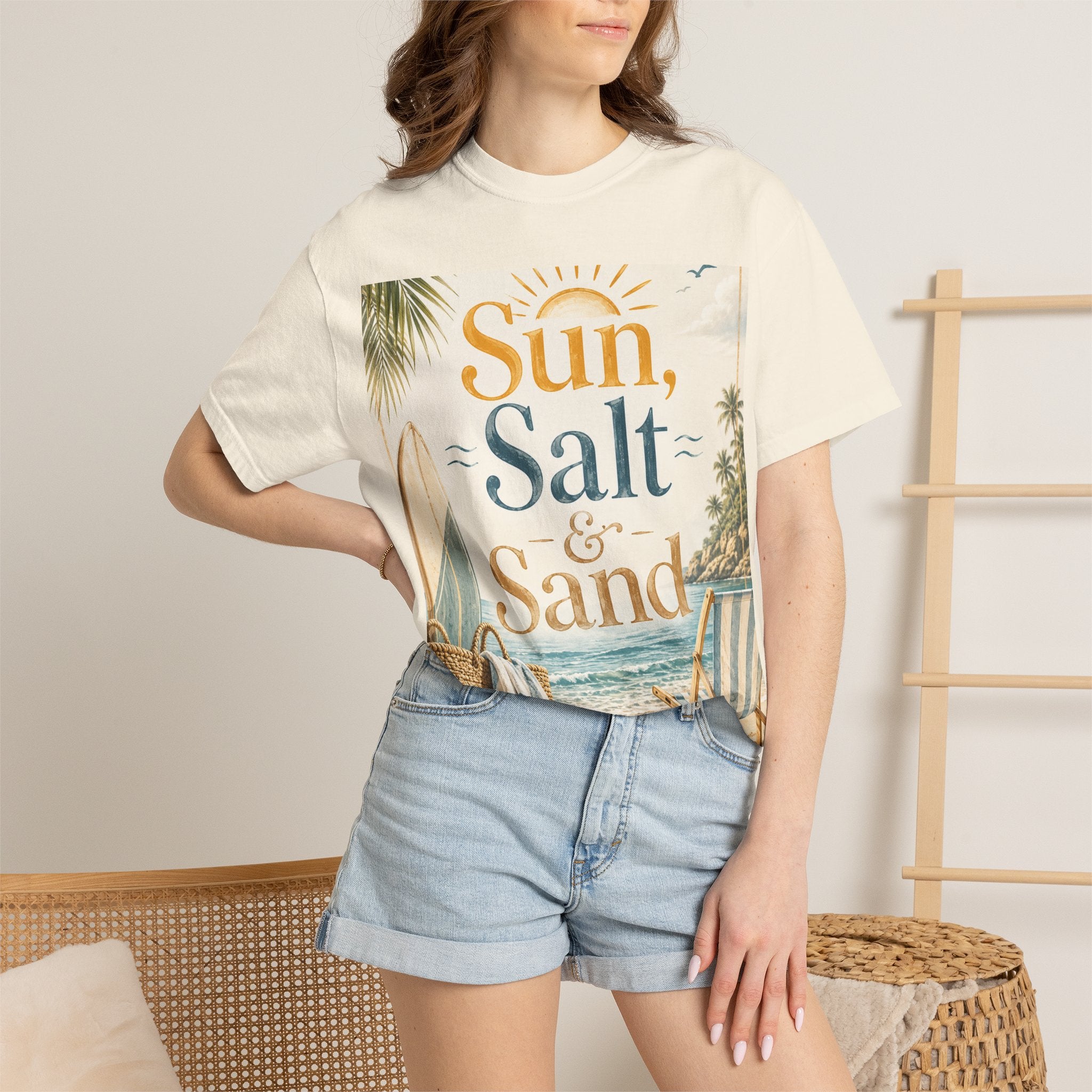 Sun, Salt & Sand Beach T-Shirt — Vintage Coastal Vacation Tee