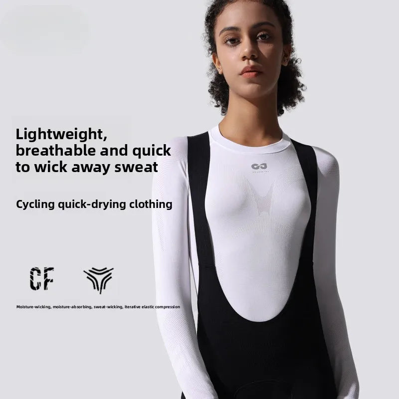 Men Women Cycling Jersey Quick Dry Compression Shirt Moisture Wicking Outdoor Sports Bike Training Top